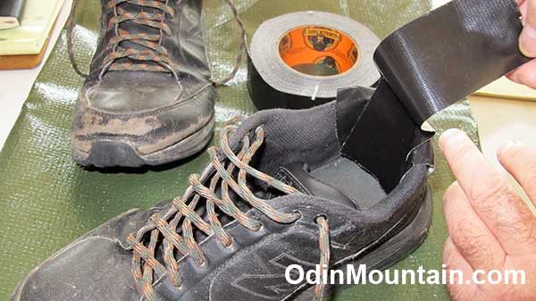 Fixing the shoe problem using Gorilla tape